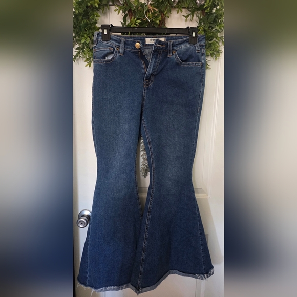 Rock & Roll Cowgirl Dark Blue Flare Jeans - Picture 1 of 3